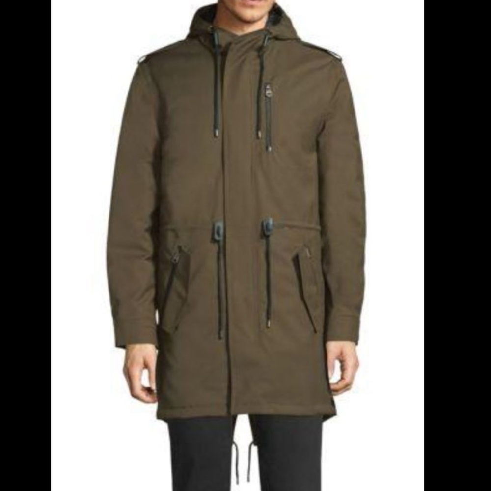 MACKAGE Arav hooded military parka in army